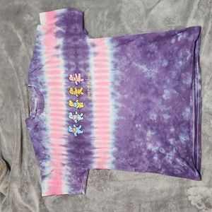 Puppie Love Tye Dye T Shirt Size Large L Pink Purple Screen Print